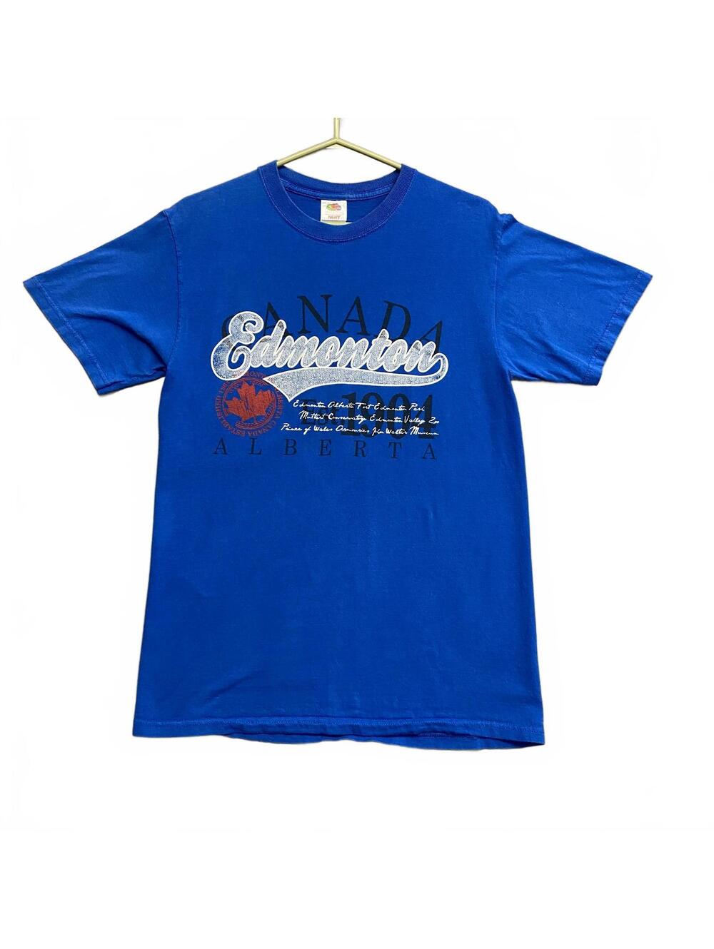 Edmonton Canada Alberta Blue Graphic T-Shirt FOTL Heavy Cotton Size Medium